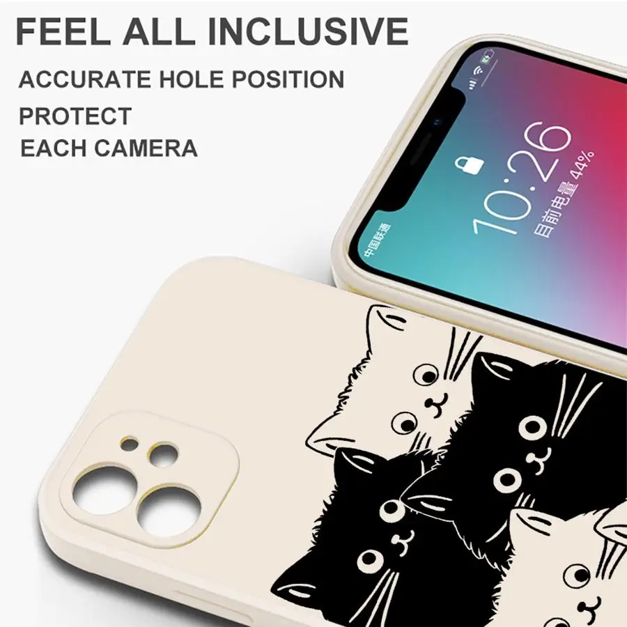 Cartoon Black Cat Phone Case - Sleek and Stylish Design