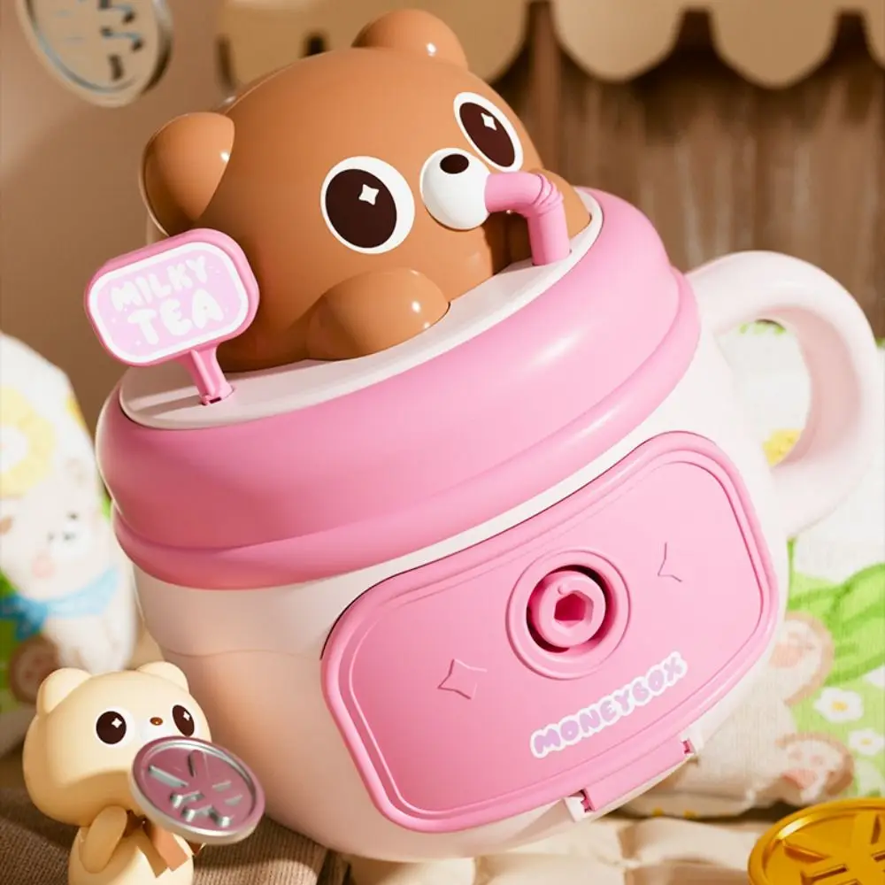 Simulated Bear Water Cup Storage Tank Savings Tank Animal Design Money Organizer Jar Portable Openable Money Storage Pot Kid Toy