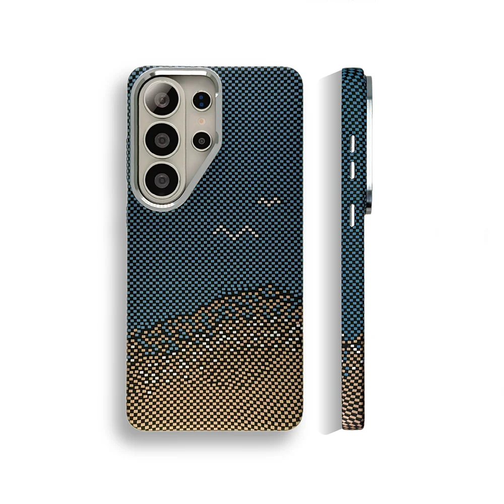 Carbon Fiber Pattern Magnetic Phone Case - Shockproof & Wireless Charging Compatible Cover
