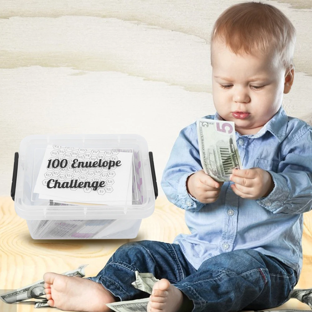 100Pcs Envelope Challenge Box Set Document Filing Financial Bill Cards Holder Invoices Money Saving Storage Organizer Piggy Bank