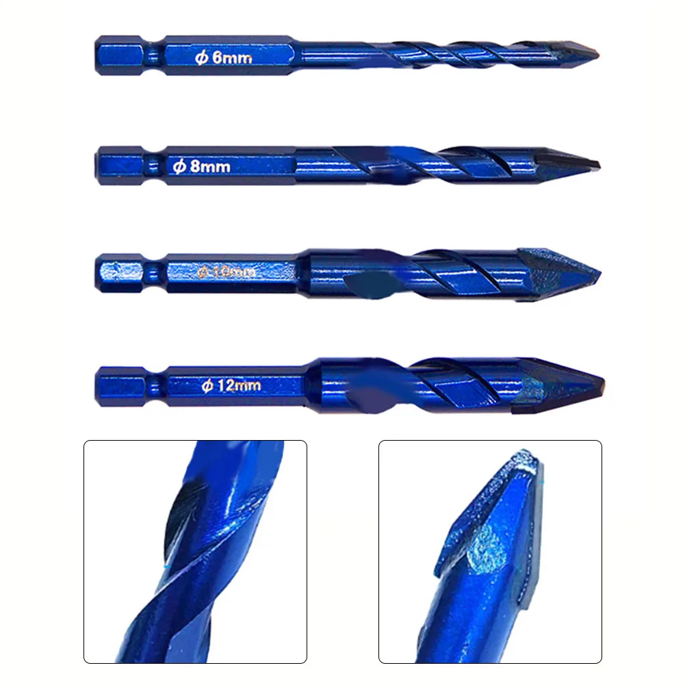 

1pc 6-12mm Threaded Triangle Drill Bits Carbide Drilling For Wall Glass Wood Metal Tiles Diamond Hand Electric Drill