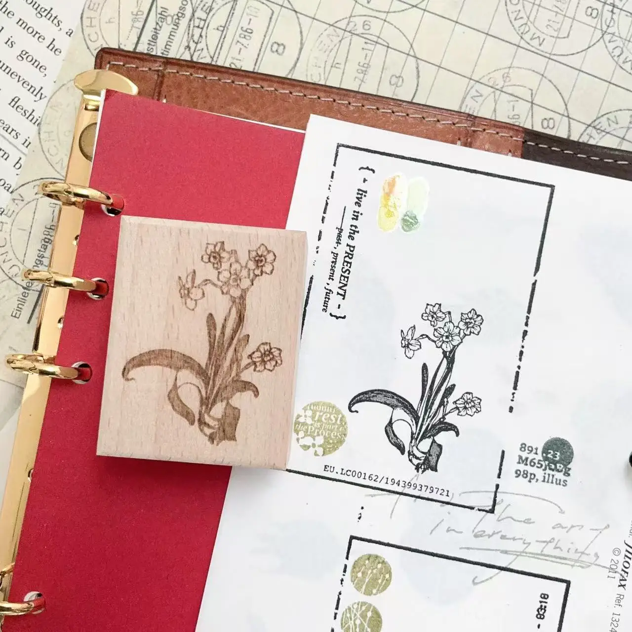 Vintage Spring Moth Orchid Floral Holzstempel für DIY Scrapbooking Fotoalbum Kartenherstellung – Detail 7
