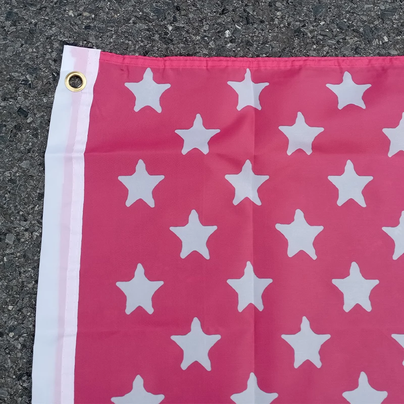 Aerlxemrbrae Artistic Pink American Flag Tapestry with Brass Grommets, 3x5 ft