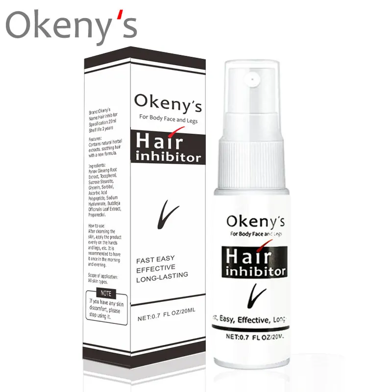 

20ml Hair Inhibitor Spray Hair Removal Spray Serum Liquid Stop Hair Growth Beard Mild Non-irritating Skin Care Body Beauty TSLM1