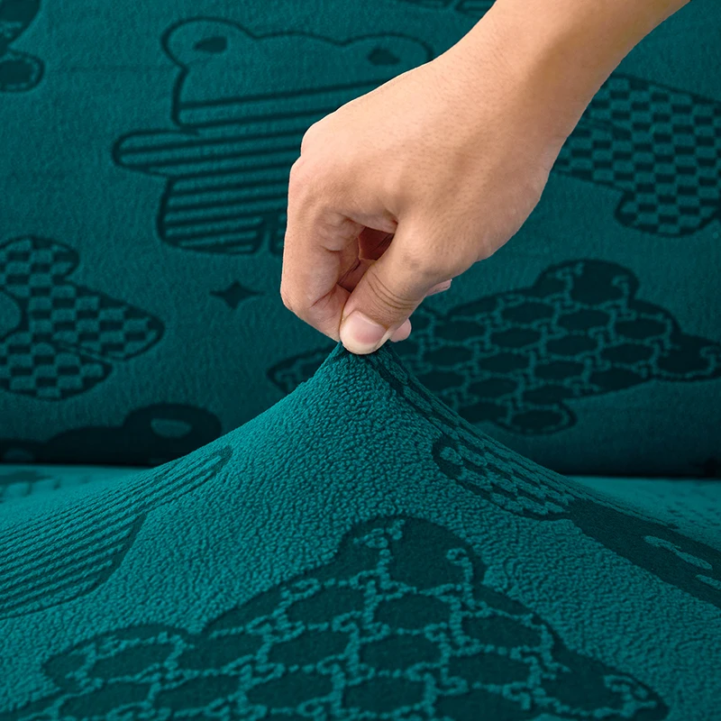 PLUSH sofa cushion cover for normal sofa L shape sofa chaselong slipcovers stretch jacquard flower home decoration 3