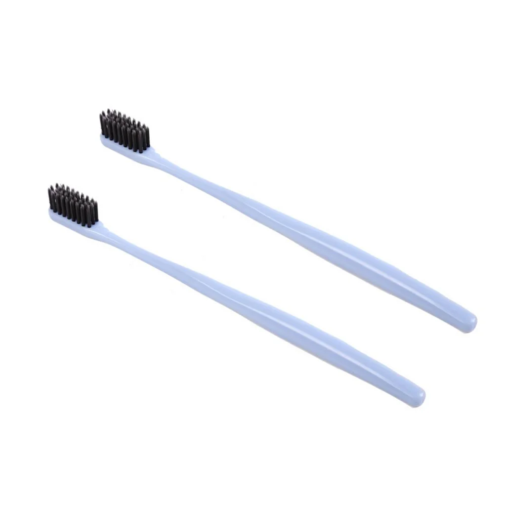 

2pcs Pure Color Ultra Bamboo Charcoal Toothbrush Bristled Toothbrushes (Blue)