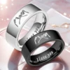 Fashion Titanium Steel Couple Rings With Letters I LOVE YOU Inside Jewelry Gifts For Love Couples Black And White Two Styles 2