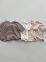 Baby Summer Clothes Toddler Solid T Shirts Infant Boy Girl Cotton Short Sleeve Tees Child Baby Casual Versatile Breathable Tops 1