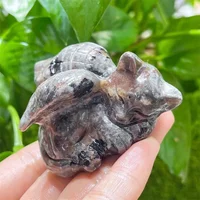Natural Yooperlite Angel Wings Cat Statue Healing Crystal Feng Shui Aesthetic Room Decor Reiki Gift 1pcs 2