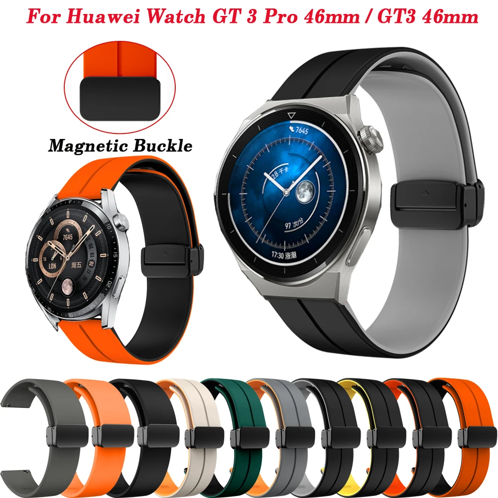 

Ремешок силиконовый для Huawei Watch GT 3 Pro 46 мм, браслет для смарт-часов Huawei GT 2 GT2 3 46 мм/GT2Pro 2E, 22 мм