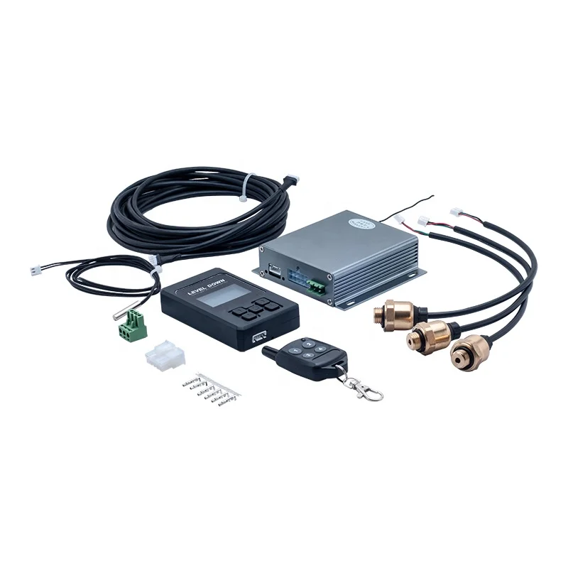 

Air suspension remote control air management system and pressure sensor for cars