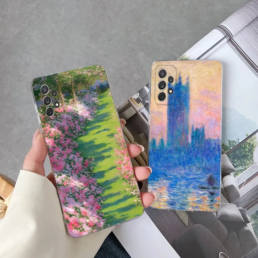 Custodia Per Telefono Con Ponte Di Loto Da Giardino Claude Monet Per Samsung Galaxy A71,70,52,51,40,31,A50,30S,21S, Note20Cover Ultra Trasparente
