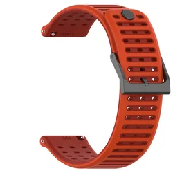 Durable Silicone Watch Strap, 22mm - Soft Rubber Wristband Replacement - Width 22mm (Twilight Orange)