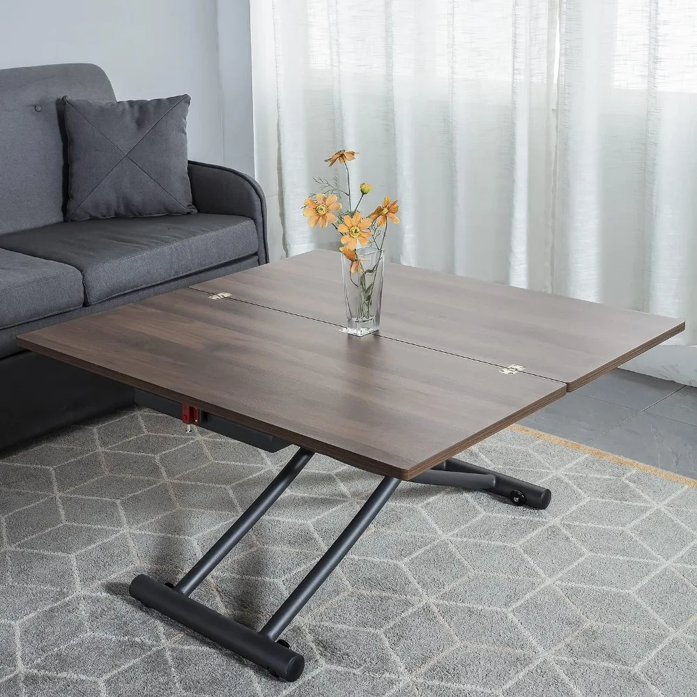 

Folding Metal Lift Bracket Multifunction Transform Dinner Kitchen Coffee Tea End Table in Home Wood Desktop Design