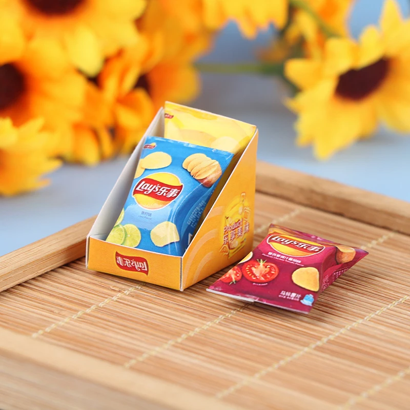 1Set Kawaii Mini Simulation Potato Chips Model Dollhouse Miniature Play Kitchen Food Doll Pretend Toys