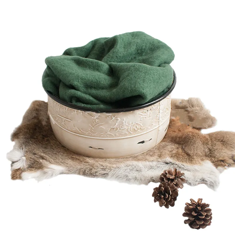 Newborn Photography Props Wool Felt Wrapped Placemat Bedding Blanket Infant Children Photo Shoot Baby Wrapping
