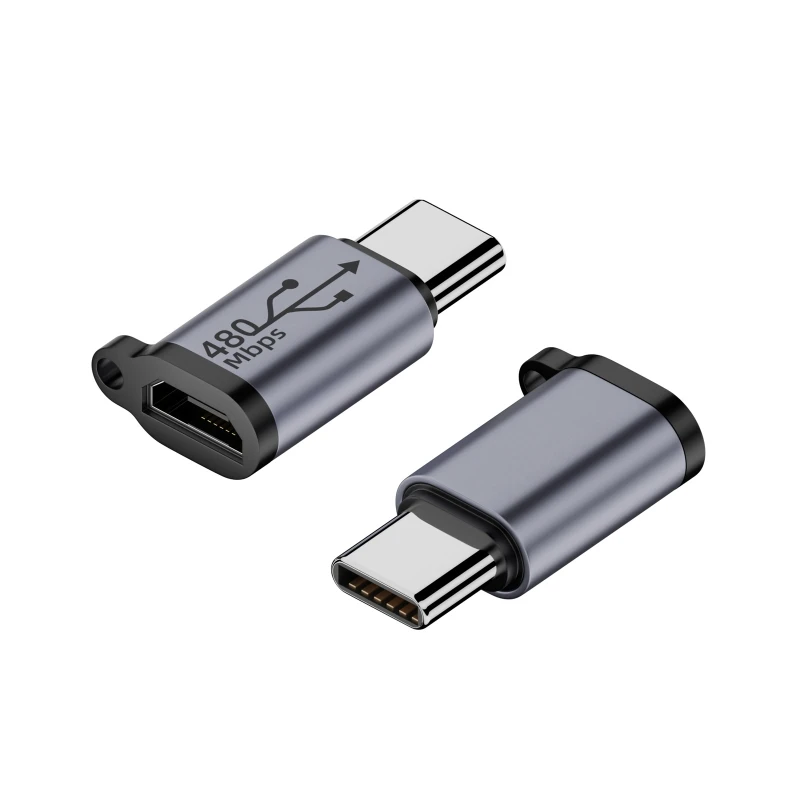 USB Type-C Female to Micro USB Male Adapter - Supports Charging and Data Sync