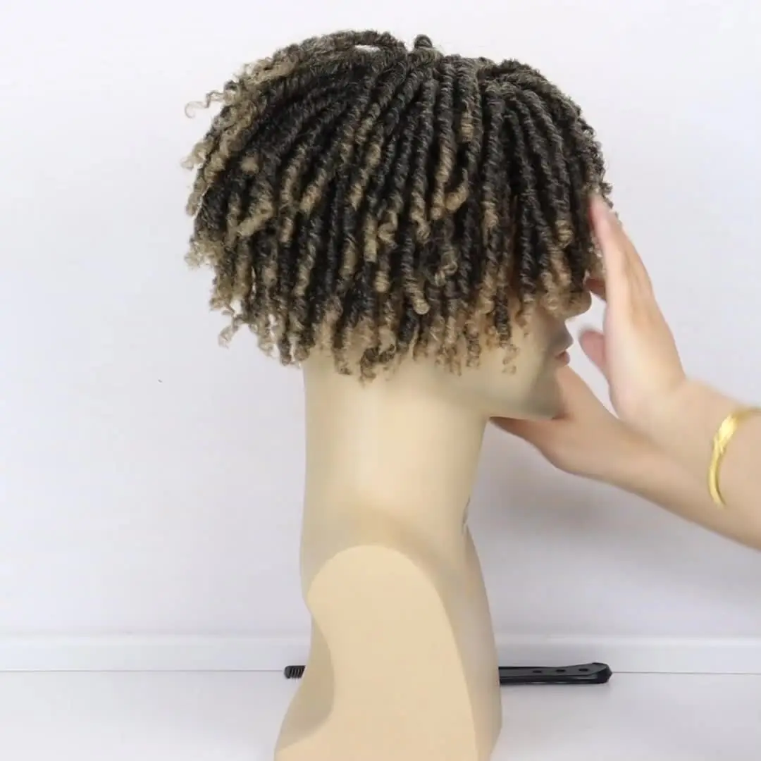 6 インチショートドレッドヘアウィッグ合成編組ハーフウィッグ