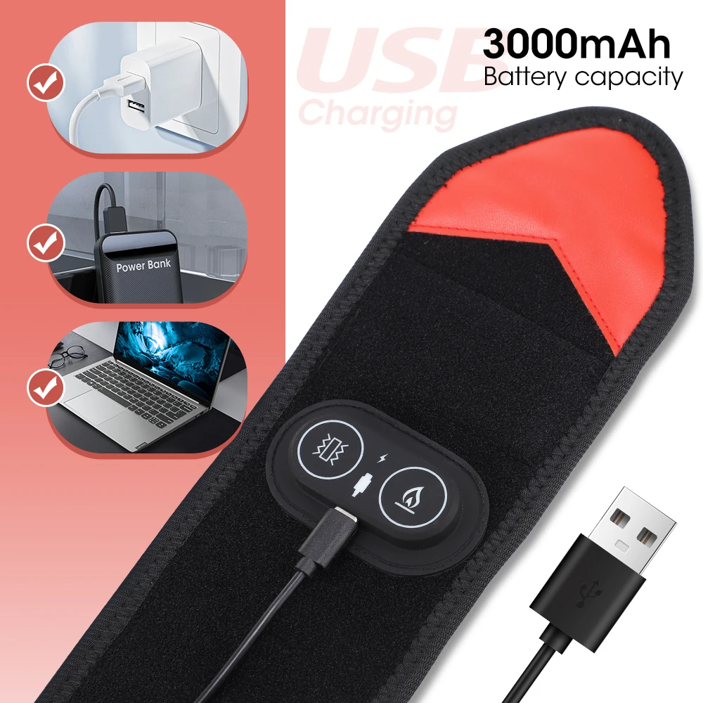 Electric Heating Wristband 660 850nm Infrared Therapy Vibration Wrist Massager Thermal Wrist Brace Hand Care Heat Massage Pack