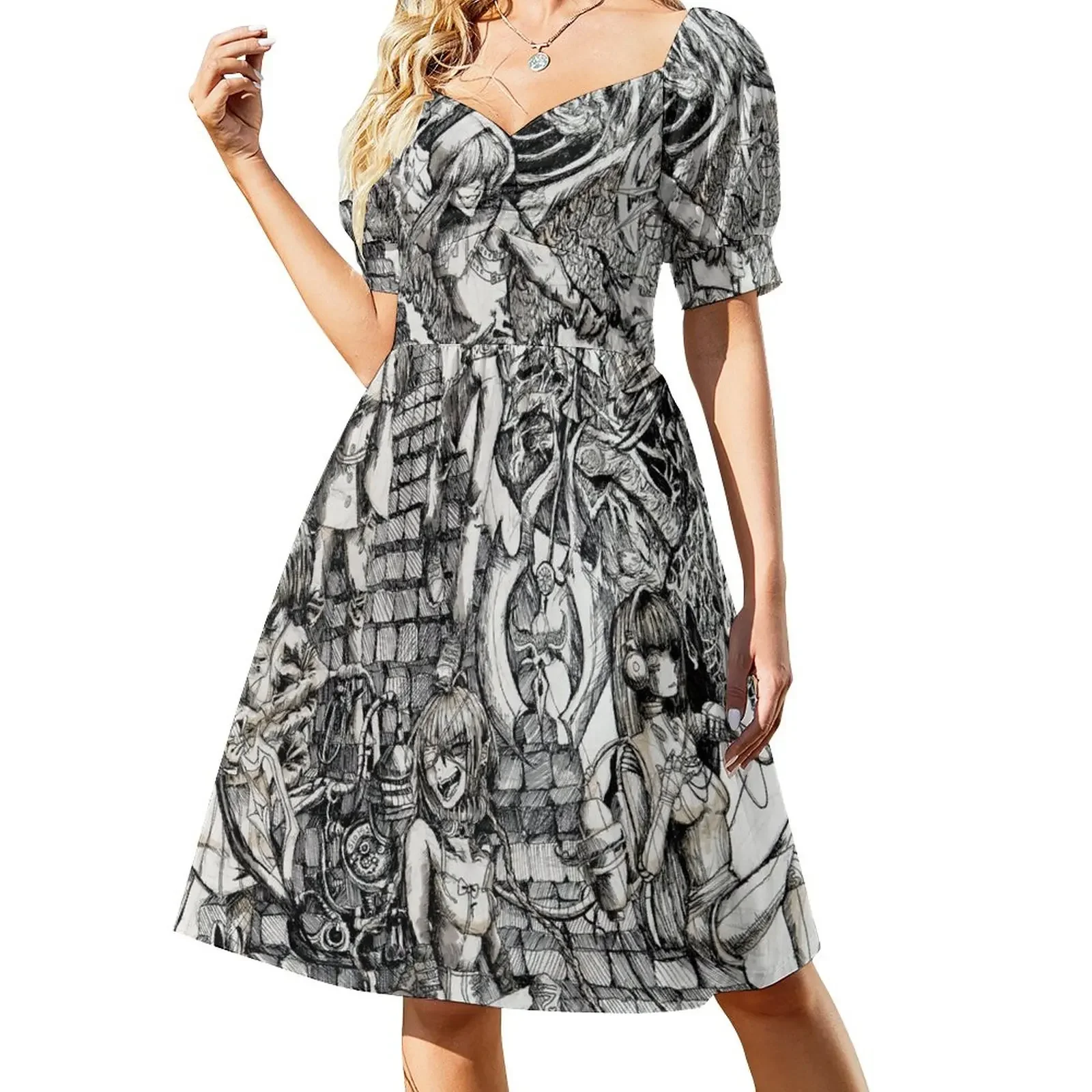 

Anime world Sleeveless Dress summer dress korean women beach dresses women's evening dresses 2024