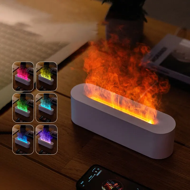 Diffuseur D'arômes De Flamme Rvb, Humidificateur Usb, Lumière De Simulation  De Bureau, Supporter Ficateur D'air D'aromathérapie Pour Chambre À Coucher,  7 Couleurs, Le Plus Récent - Humidificateurs - AliExpress