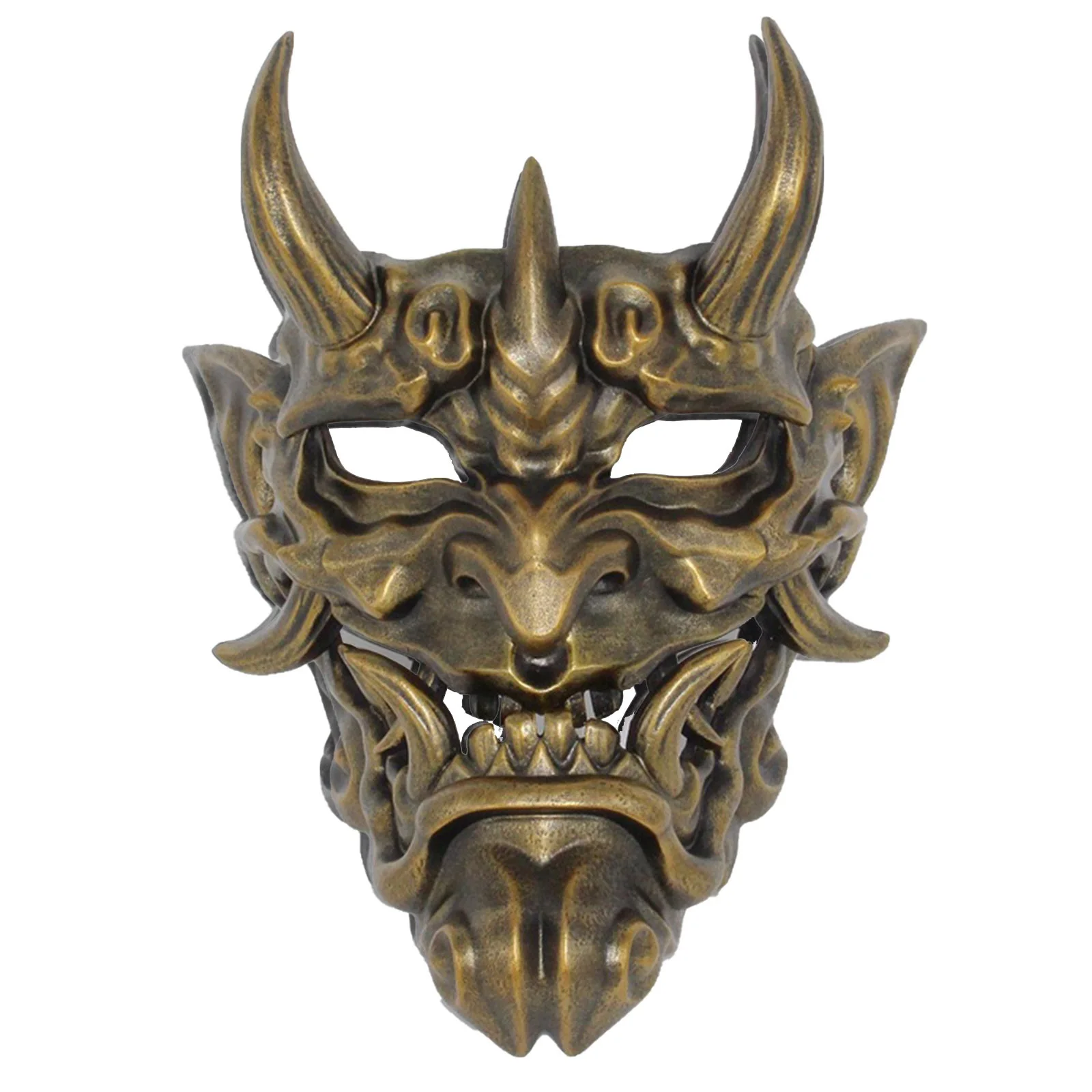 

Японский монстр Дьявол маска хання Noh Demon Oni Samurai Смола полное лицо Sheild