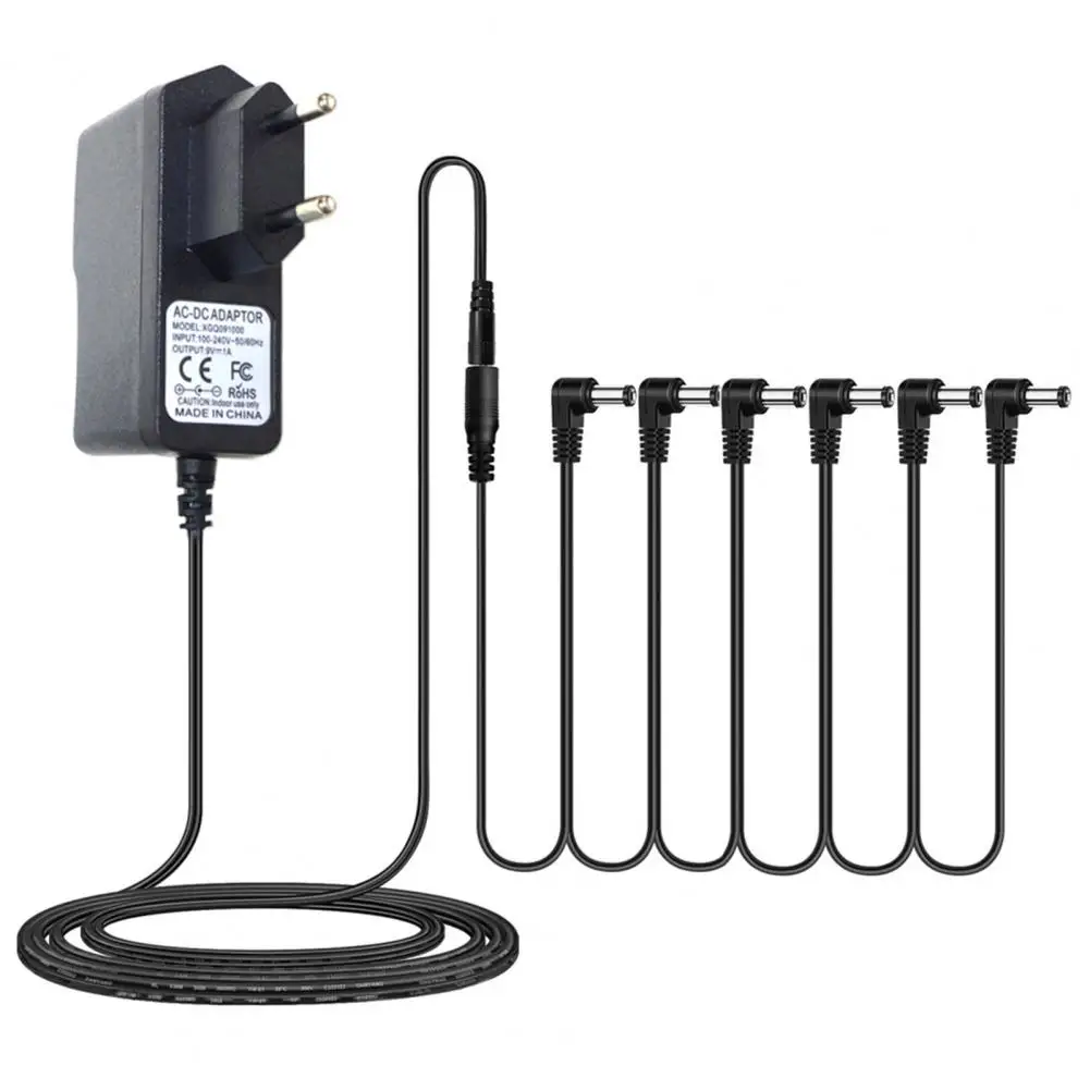 

6-in-1 Topology Cable Effects Power Adapter Solid Guitar 9V DC 1A Guitar Pedal Power Supply Adapter Electric Guitar