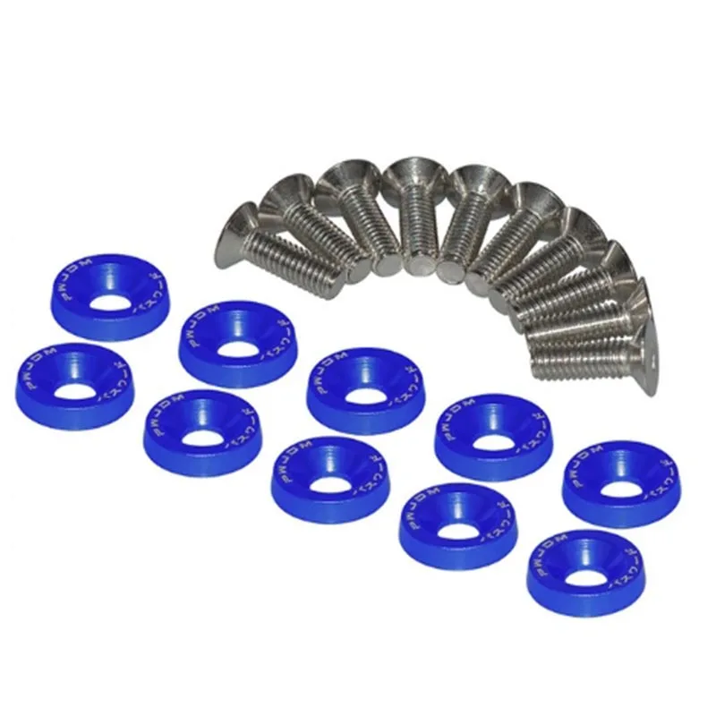 Universal 10pcs JDM Racing Autos M6 Gasket Hex Fasteners Fender Washer Bolt Engine Bay Fastener Kit Modification Accessories car accessories auto fasteners auto accessories