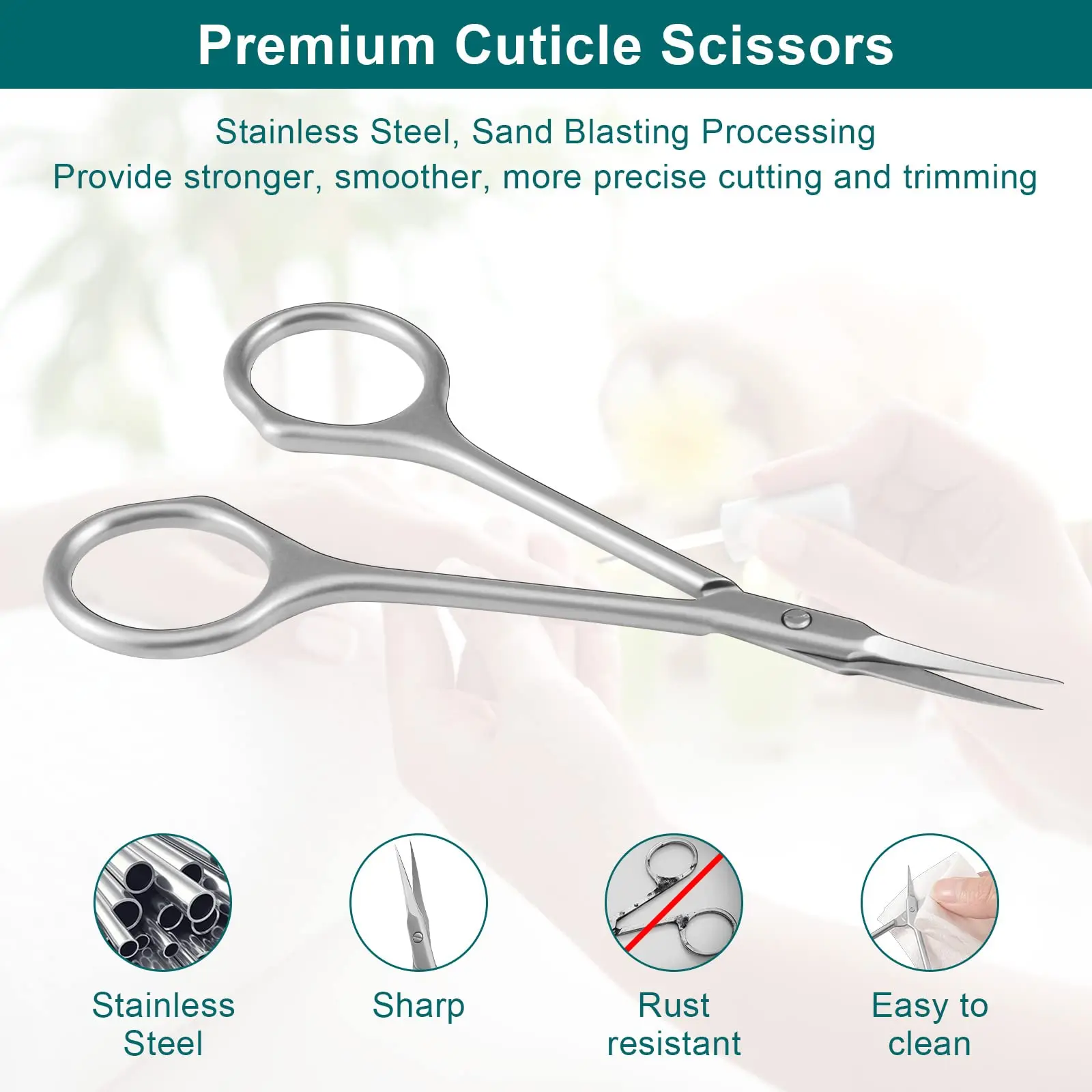 Professional Quality Cuticle Scissors Curved Blades - Double Tone Matte and Mirror Finish- Surgical Stainless Steel