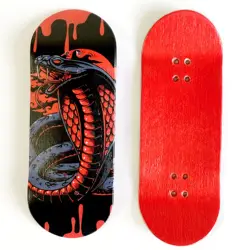 Pro Wooden Fingerboard Deck with New Graphic Design - 36mm (Snake)