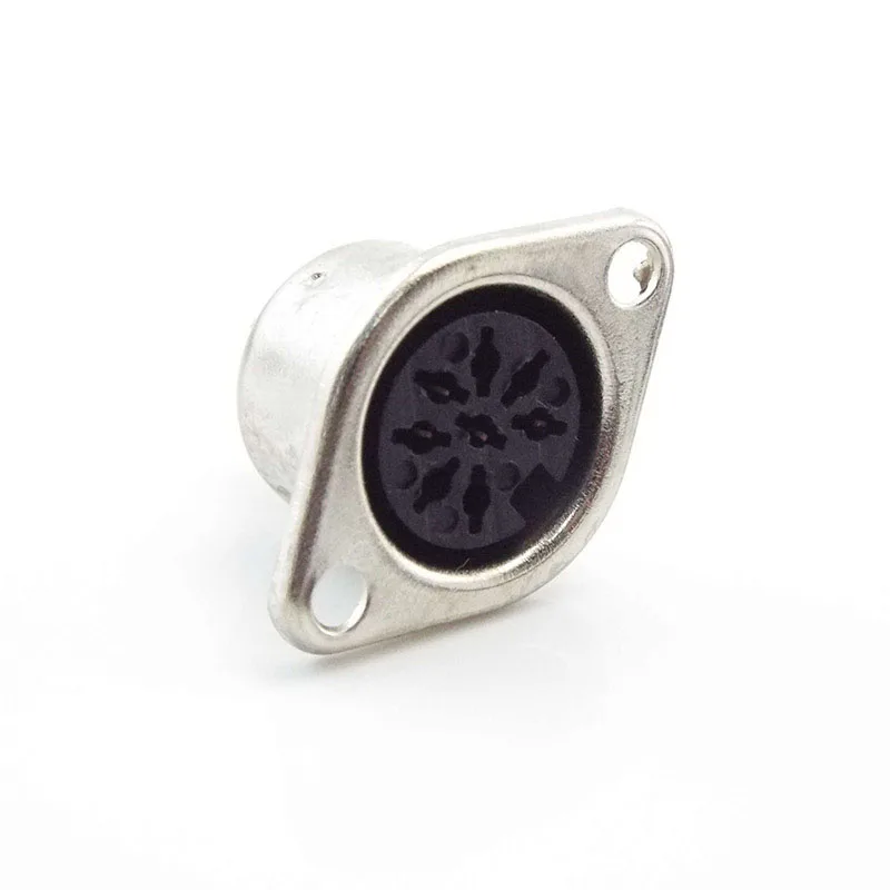 Solder Connector DIN 3 4 5 6 7 8 Pin DIN Male Female Plug with Plastic Handle + Female Socket Hulled Panel Mount Chassis P1