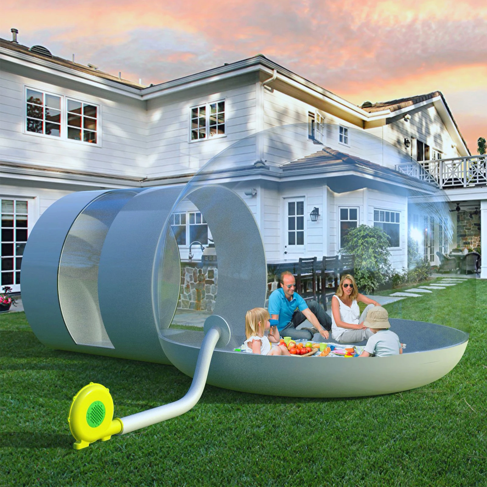 Inflatable Bubble House Outdoor PVC Clear Home Tent Commercial Camping Bubble Tent House Dome Transparent 3M(Exclude Blower) 4 inch acrylic indoor outdoor cctv replacement clear camera dome housing hd transparent dome cover