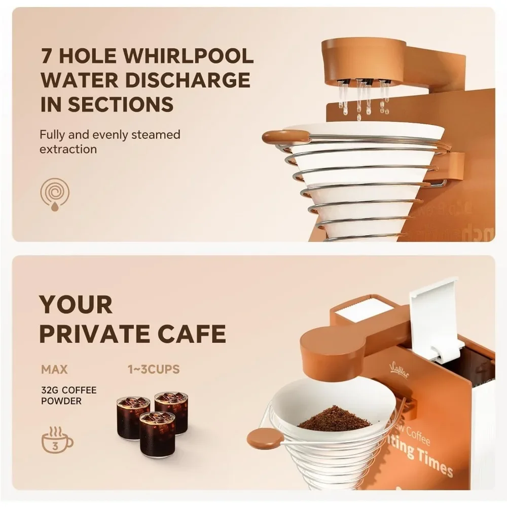 ماكينة صنع القهوة الأوتوماتيكية القابلة للفصل بكوب واحد مع فلتر قابل لإعادة الاستخدام لصانع الشاي المنزلي أثناء السفر