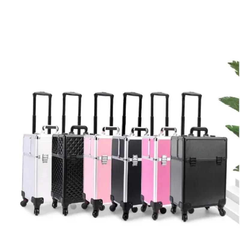 22 Inch Rolling Nail Wheeled Manicure Storage Polish Organizer Professional Rolling Makeup Trolley Cosmetic Suit