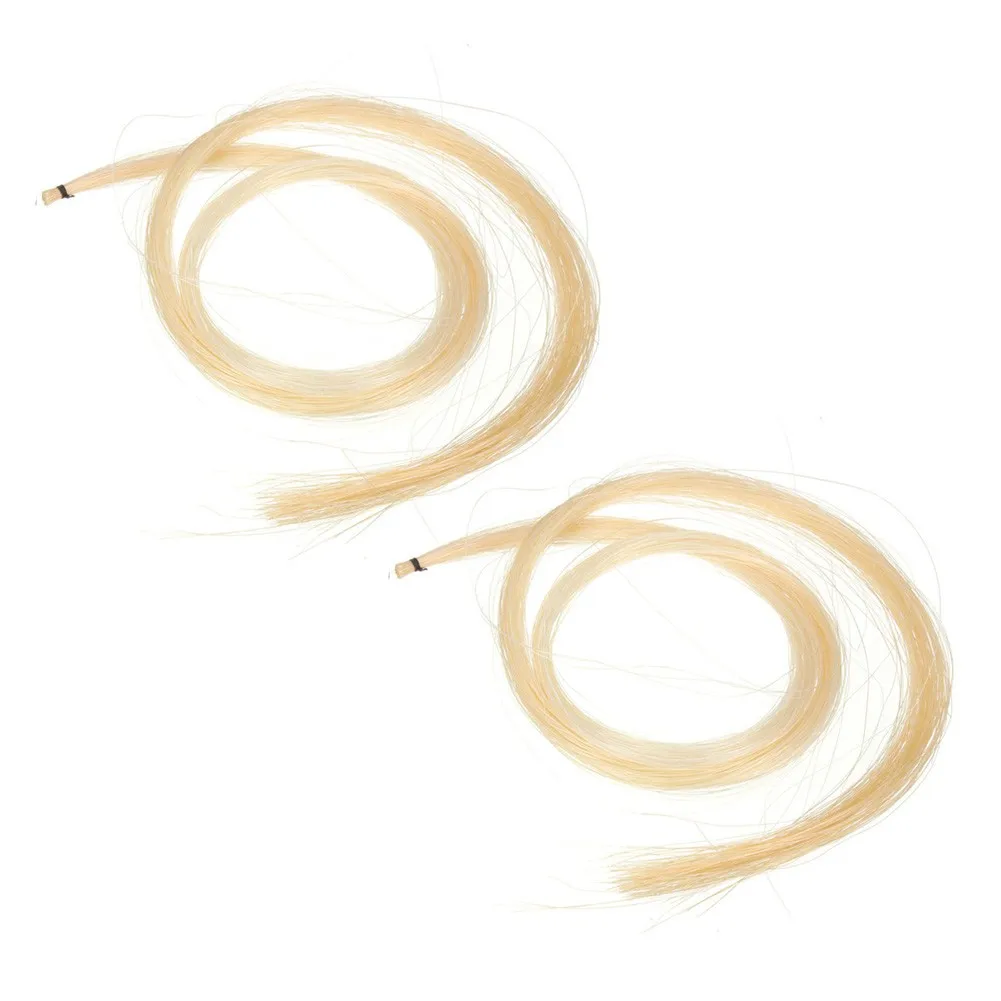 

29.5inch Violin Bow Hair 2Hanks 2PCS Accessories Horsehair Mongolian Parts Violin White Nice Portable Pratical