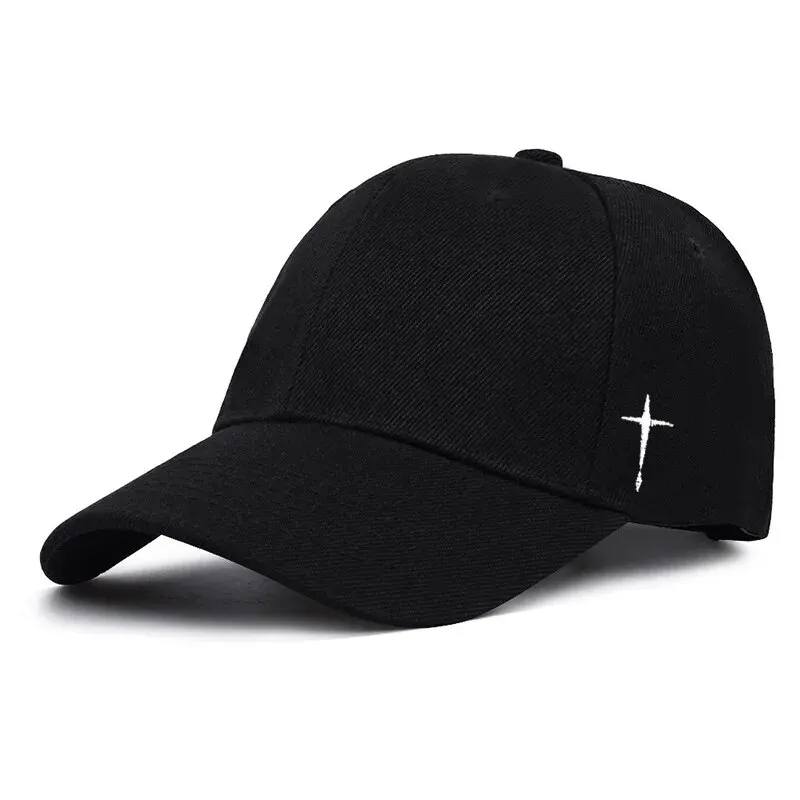 Unisex Simple Cross Water Drop Embroidery Baseball Caps Spring and Autumn Outdoor Adjustable Casual Hat Sunscreen Hat 3