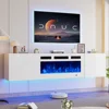 Floating TV Stand with 36Electric Fireplace, Wall Mounted Fireplace Entertainment Center with Storage70TV Console with Fireplace 1