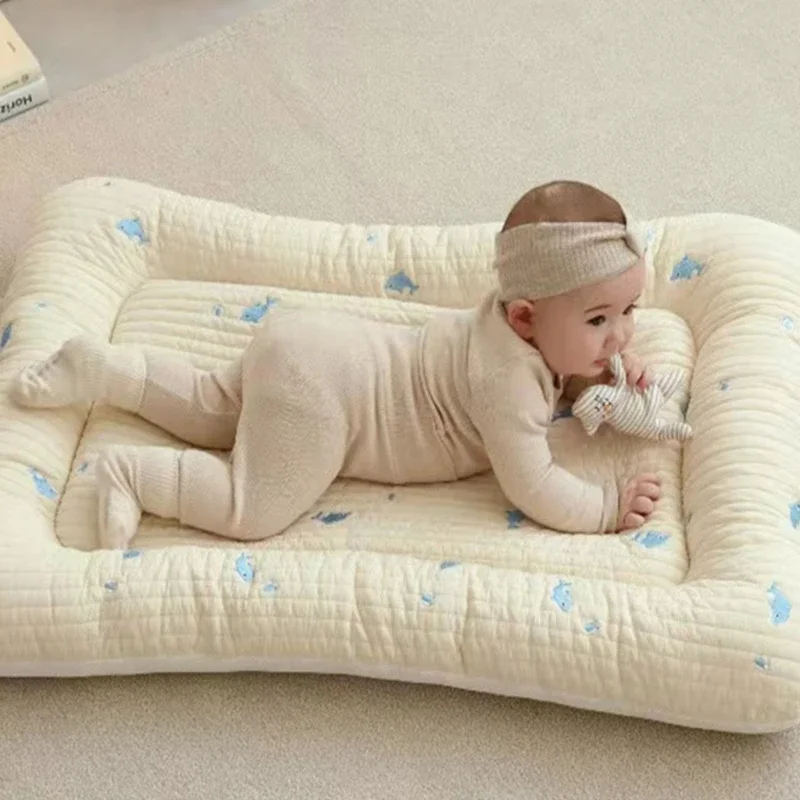 Newborn Cotton Quilted Bed Carrying Type Double Sided Mattress 3D Breathable Mesh Crib Cushion Foldable Designing