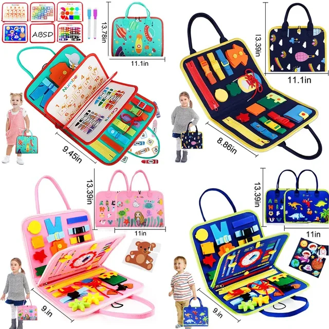 Busy Board: Estimule o Desenvolvimento Infantil e Habilidades Sensoriais 3 Montessori-Inspired Busy Board for Sensory Development and Fine Motor Skills