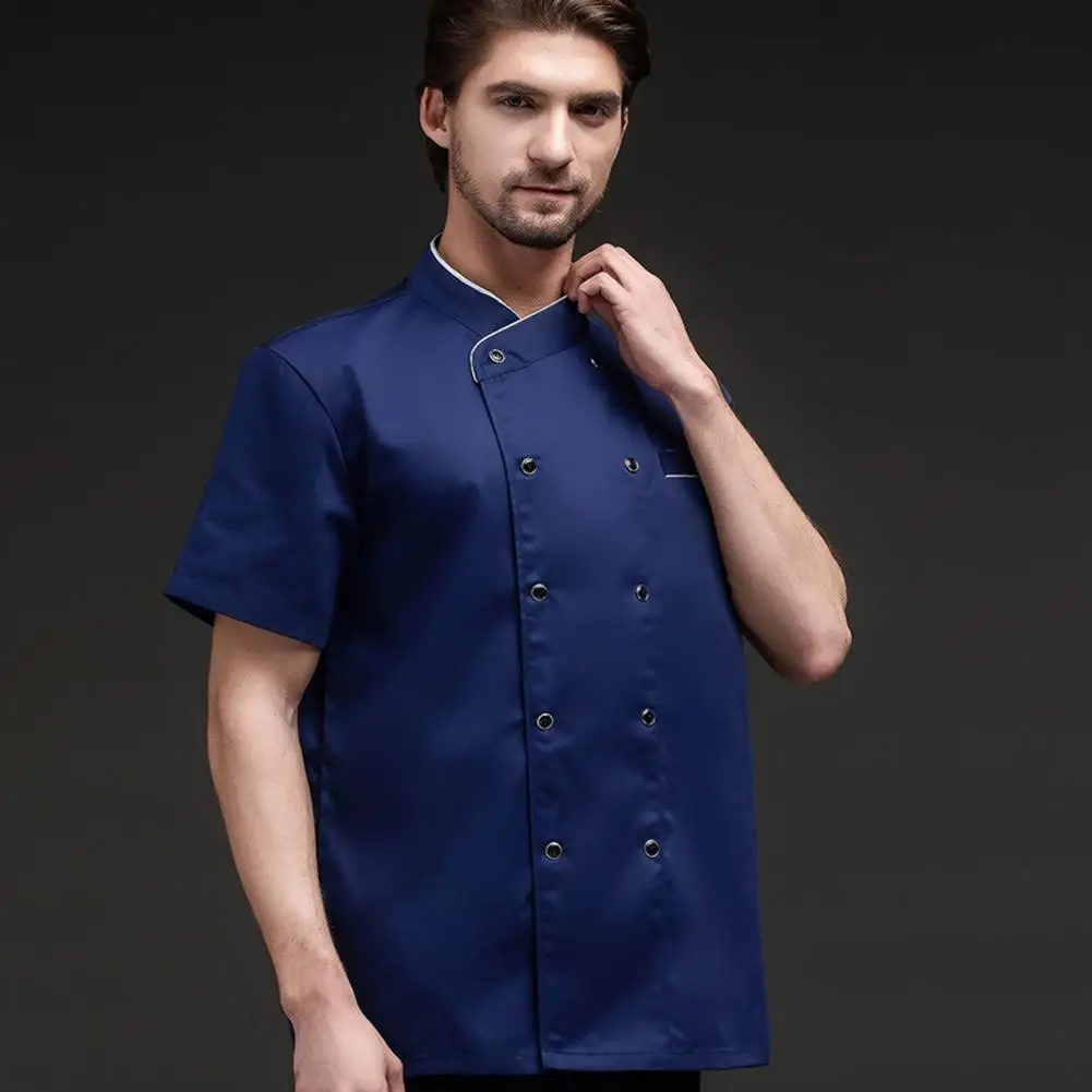 

Men Women Kitchen Work Uniform Adult Unisex Chef Jacket Coat Cook Hotel Restaurant Canteen Cake Shop Cafe Shirt Staff Costume