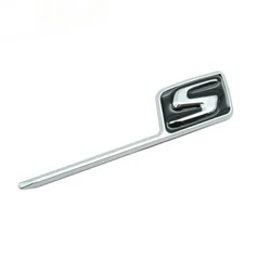 Glossy Multi - Color S Badge Emblem for Car Styling and Trunk Decoration (Silver black)
