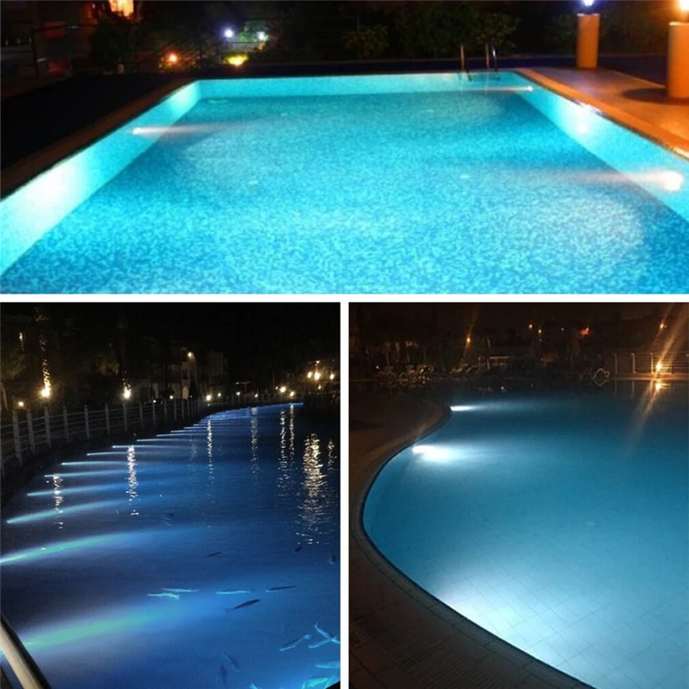 underwater lights 12V Pool Light Underwater Light IP68 RGB Seven Color Underwater Ambient Light ABS Outdoor Lighting Holiday Party Decoration luz underwater boat lights