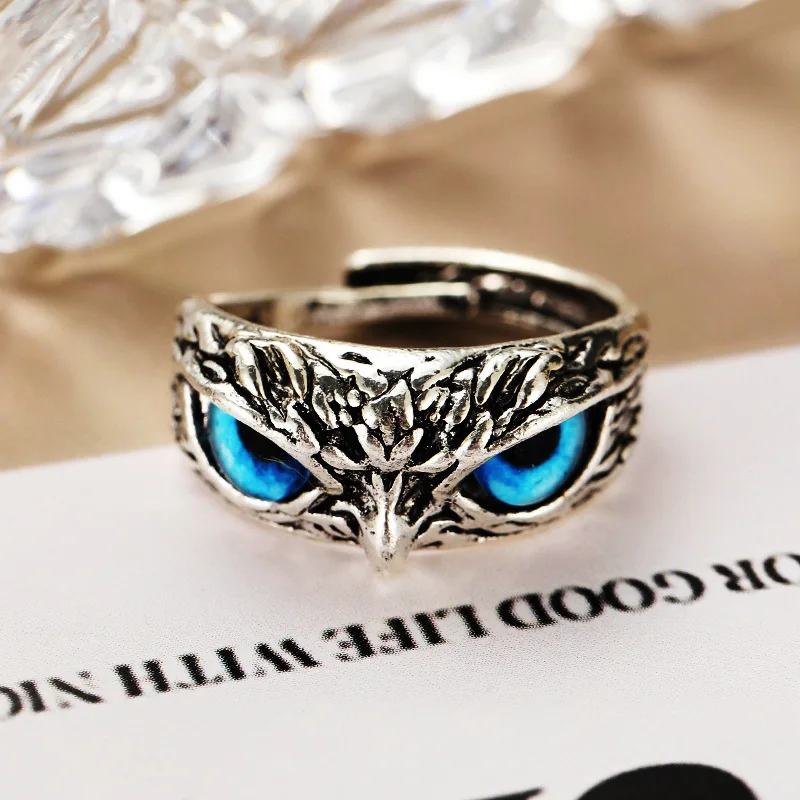 Fashion Charm Vintage Owl Ring 6Colors for Men Women Cute Animals Owl Youth Gothic Rings Jewelry Accessories Gifts