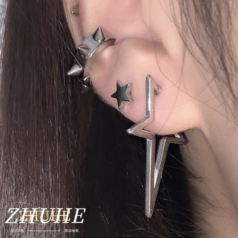 

2024 New Star Earrings Cyberpunk Style Men's And Women's Jewelry Party Gift