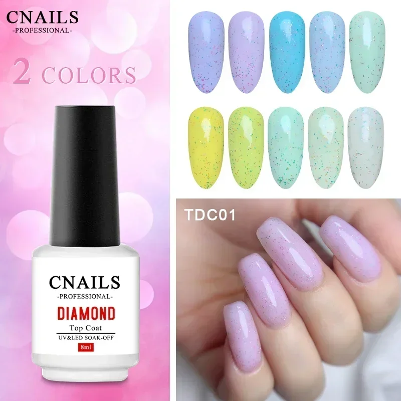 CNails Nail Polish Top Coat Glue 8ml UV LED No Wipe Top Coat Glitter Nail Art Accessories Gel Varnish Soak Off Matte Topcoat 2