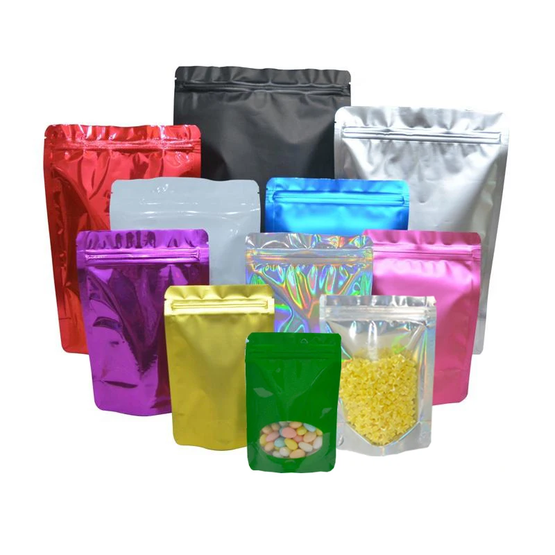 Resealable Colorful Aluminum Foil Ziplock Stand up Bags with Window