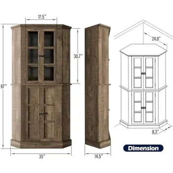 Corner Storage Cabinet, 67 2