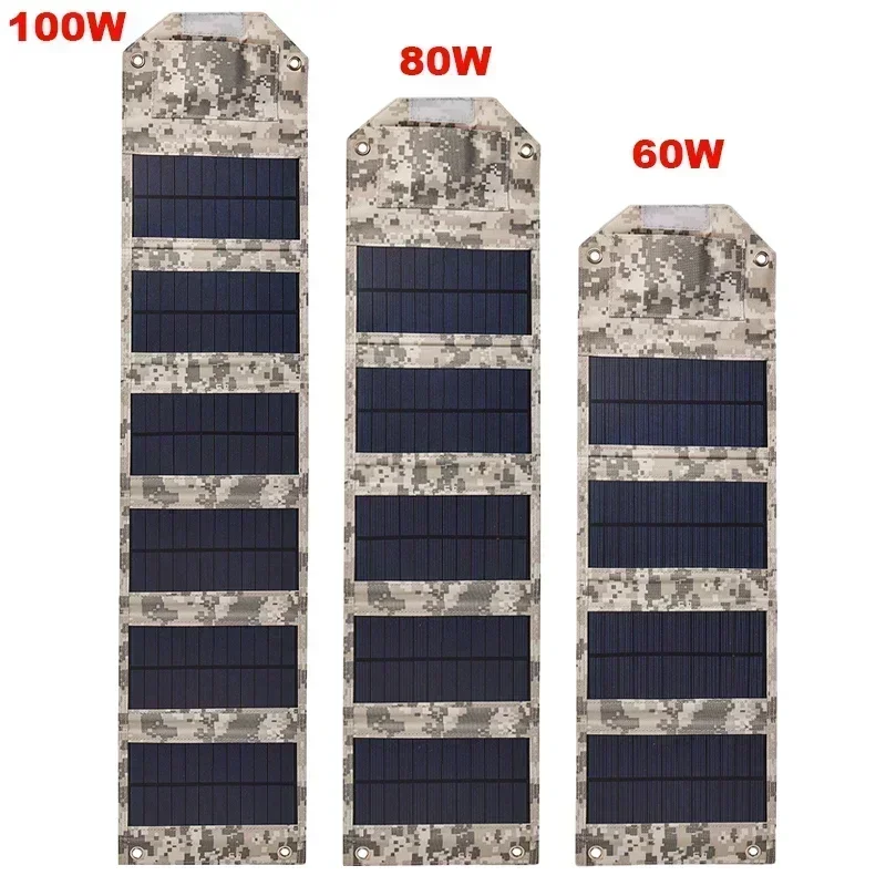 Panel Solar Plegable 100W/60W Cargador USB Portátil