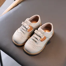 

2022 Spring New Girls Leather Shoes Britain Style Retro Baby Boys Fashion Kids Tassel Soft Children Casual Loafers Solid Black