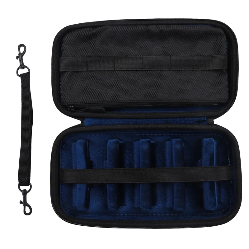

6 Slots Saxophone Mouthpiece Case Abrasion Resistant With Flannel Bag Accessories Portable Saxophone Reed Case